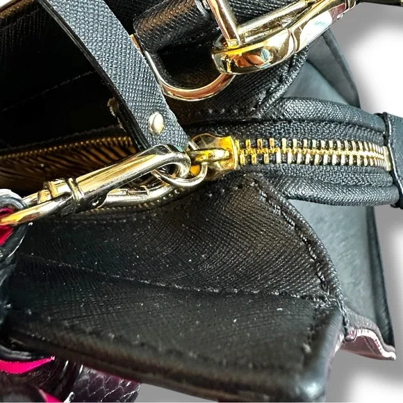 Kate Spade Black Cameron Street Candace handbag with striped strap & tassel - Picture 7 of 15